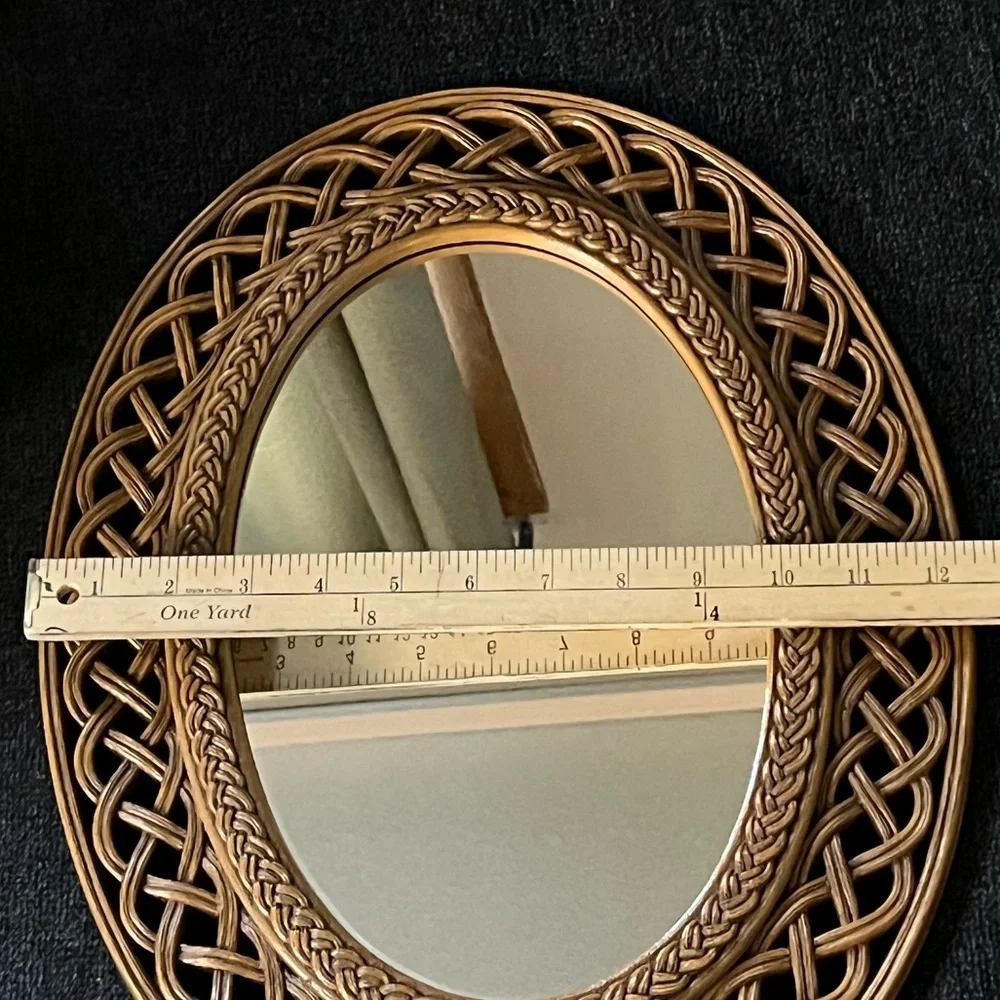 Vintage Homco Dart 1978 Faux Rattan MCM Mirror